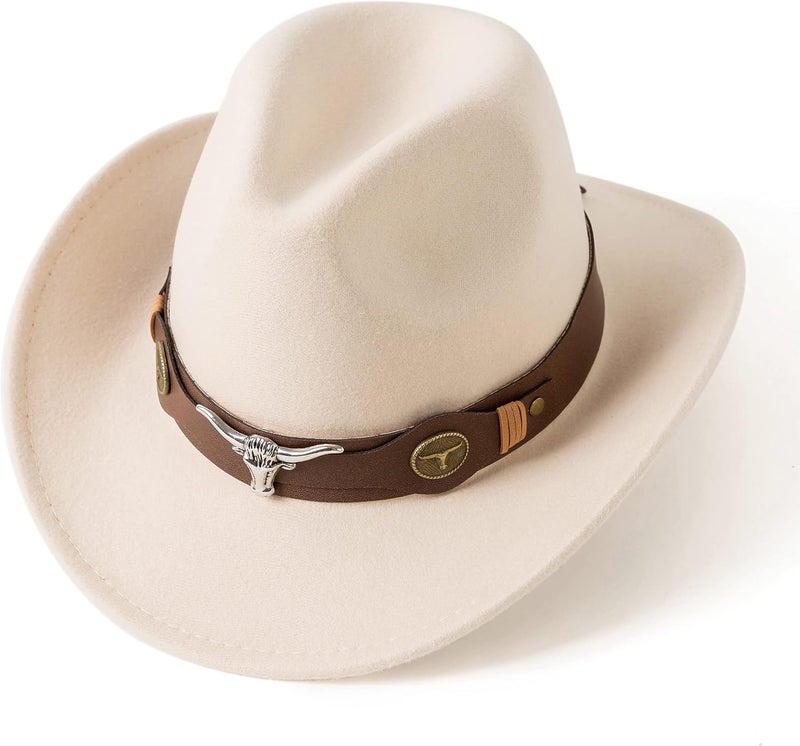 Gossifan Classic Womens Western Cowboy Cowgirl Hats with Wide Belt - Image 2